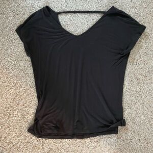Old Navy Black Backless Relaxed Short Sleeve Tee